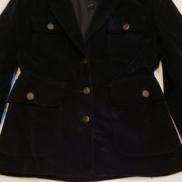 London Jean Black Velvet blazer with bronze buttons - Picture 4 of 15